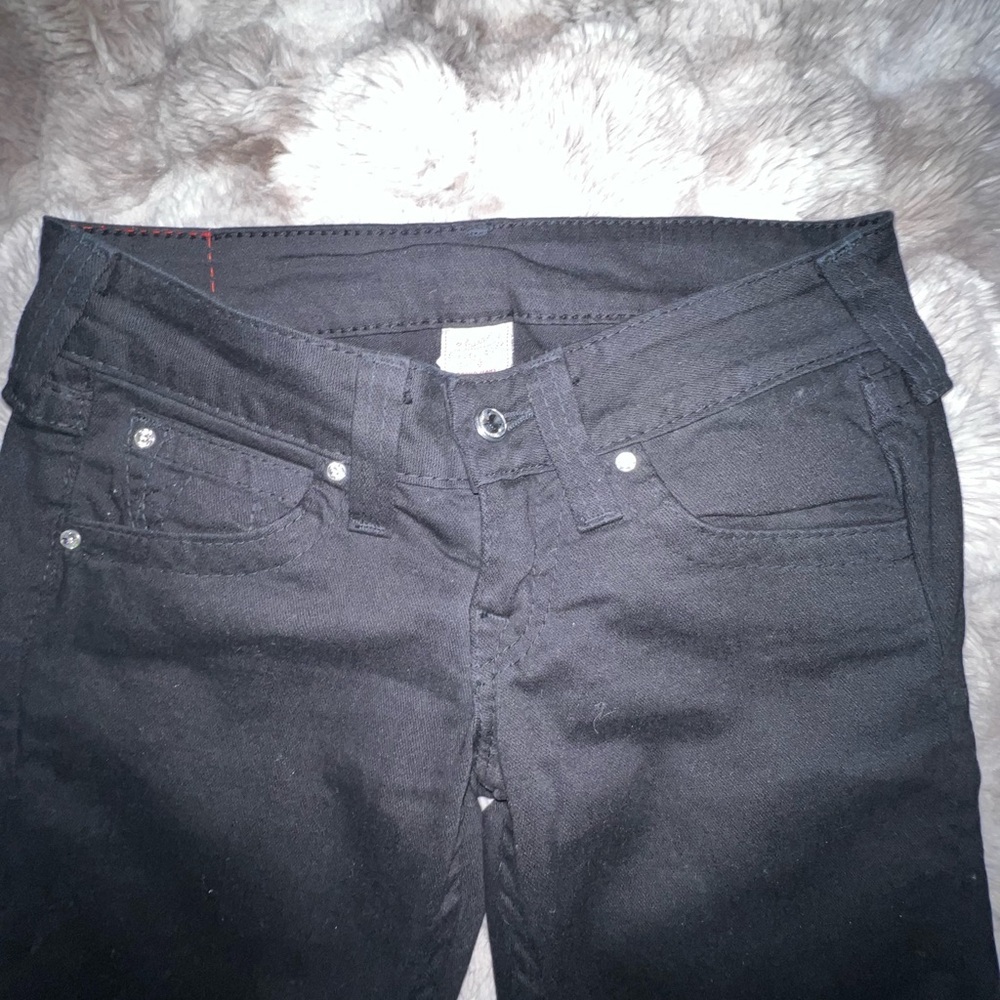RARE True Religion "Disco Candice" Black Jeans with Front Rhinestones, 27 - Picture 5 of 12